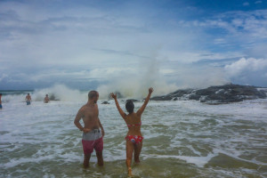 Will and Mimi enjoying the bubbles!