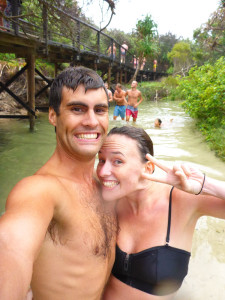 Smiling, but it's cold